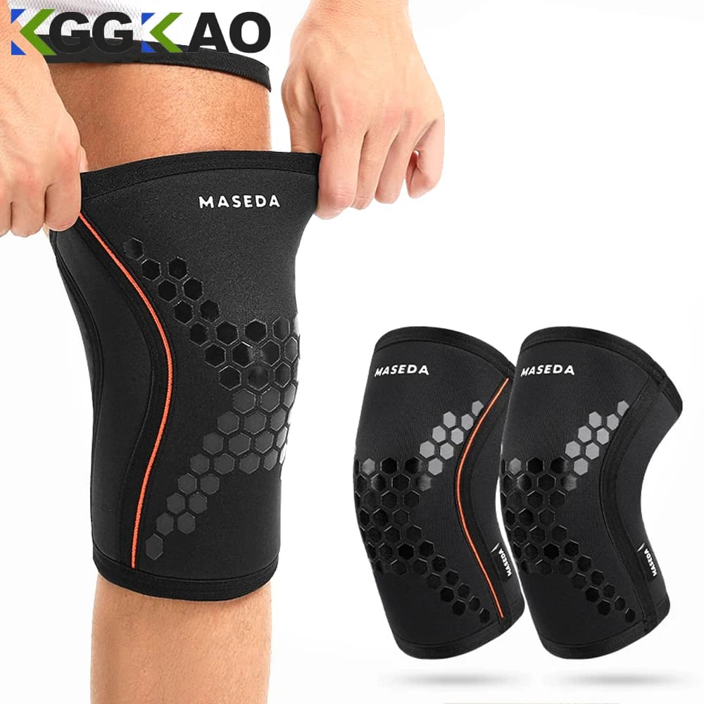 1 pz 7mm ginocchiere in neoprene per sollevamento pesi compressione ginocchiera supporto per squat allenamento crossfit allenamento
