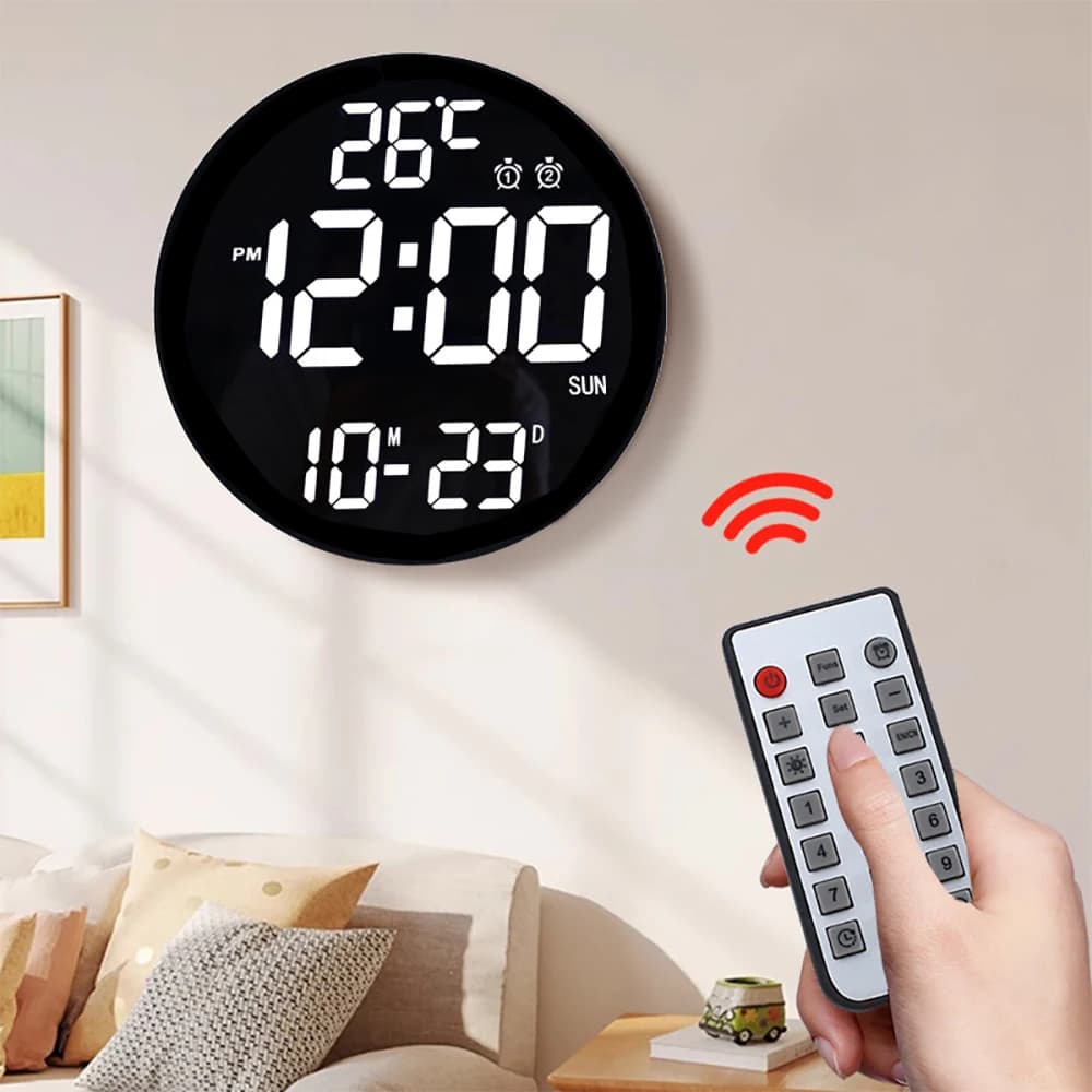 Digital Wall Clock LED Multifunctional Temperature Display Daily Alarm Clock For Home Wall Mounted Smart Colorful Watches