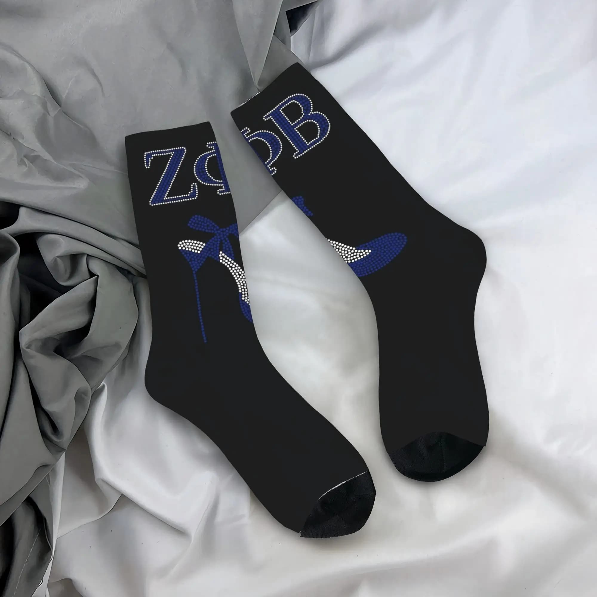 Calzini Personalizzati con Stampa Divertente Zeta Phi Beta Sorority per Donna e Uomo, Elasticizzati, Estivi, Autunnali, Invernali, con Lettere Greche 1920, Modello Crew