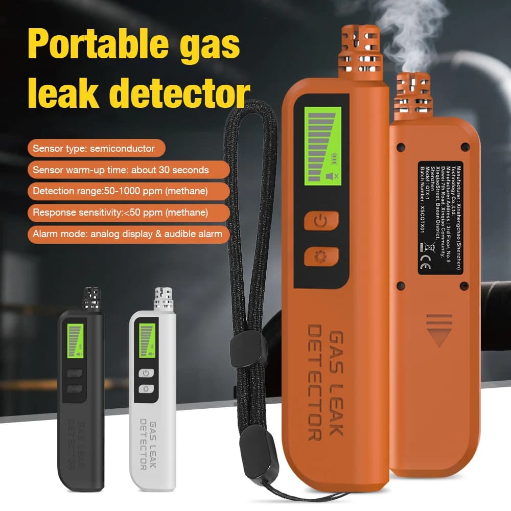 Mini rilevatore di perdite di gas Rilevatore di gas combustibile Allarme sonoro e schermo Rilevatore di gas per metano naturale Monossido di carbonio GPL