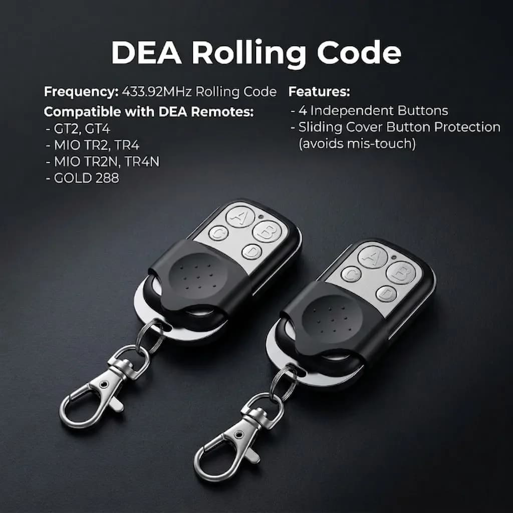 2 telecomandi per porta garage DEA MIO TR2 TR4 GT2 GT4 TR2N TR4N GOLD 288 289, controllo cancello con codice rolling