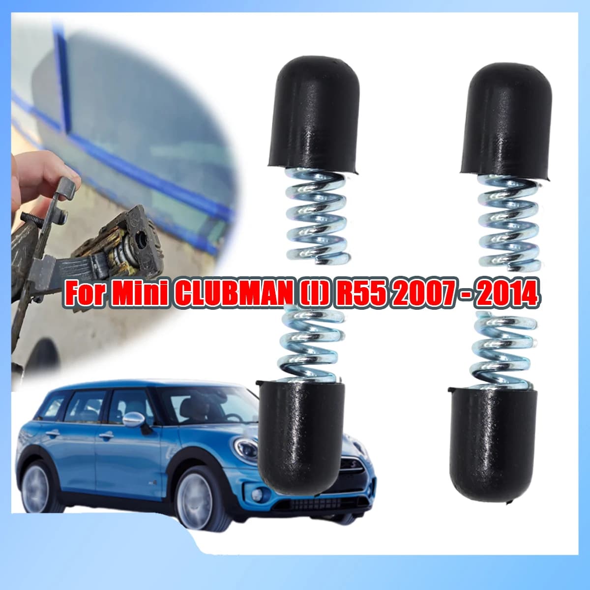 4kit For Mini CLUBMAN I R55 2007 2008 2009 2010-2014 New Door Check Strap Limiter Repair Kit Stopper Damping Spring Clips Black