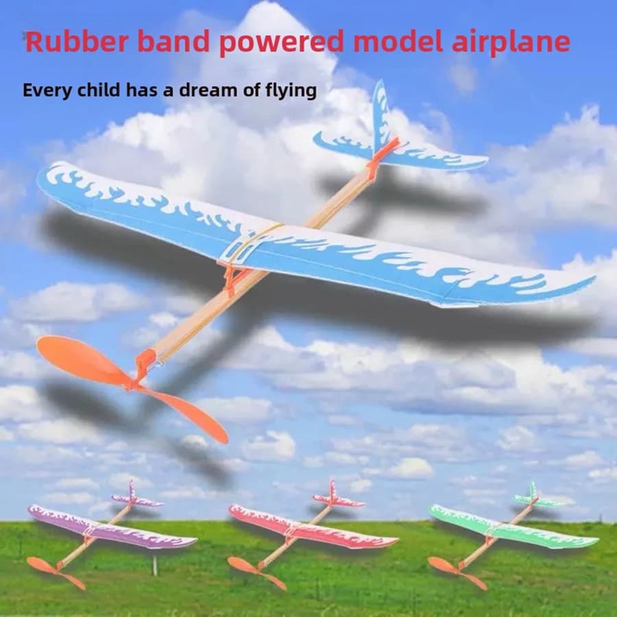 Kit Fai-da-Te per Aeroplani a Elastico, Aerei a Volo Durevole, Giochi di Volo per Bambini, Studenti e Adulti, Attività Sportiva all'Aperto