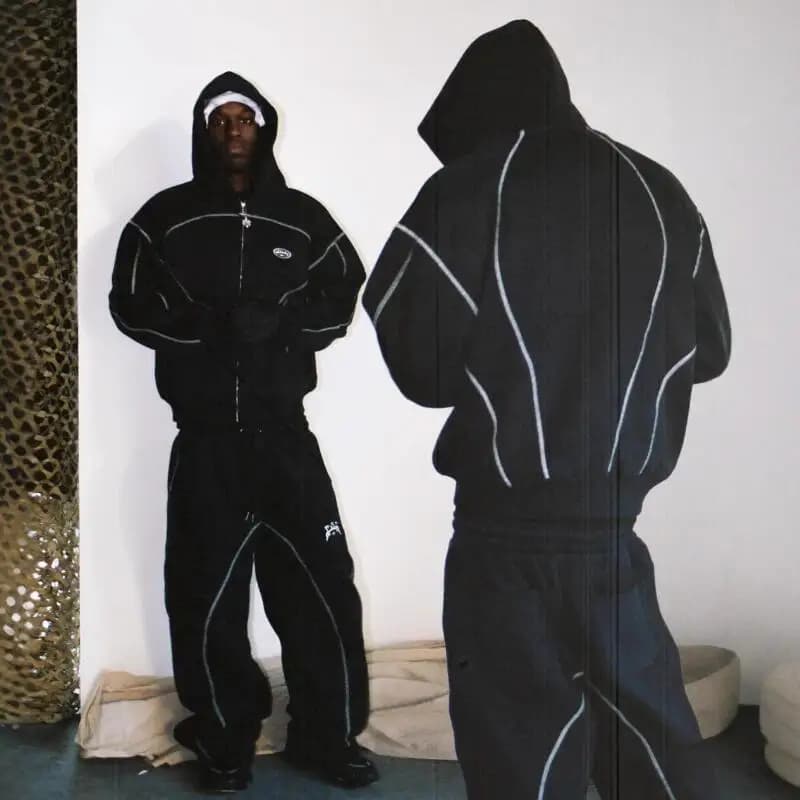 Nuova Collezione Primavera-Autunno 2026: Set con Felpa con Cappuccio Y2K Trendy e Sportivo, Stile Hip Hop Unisex