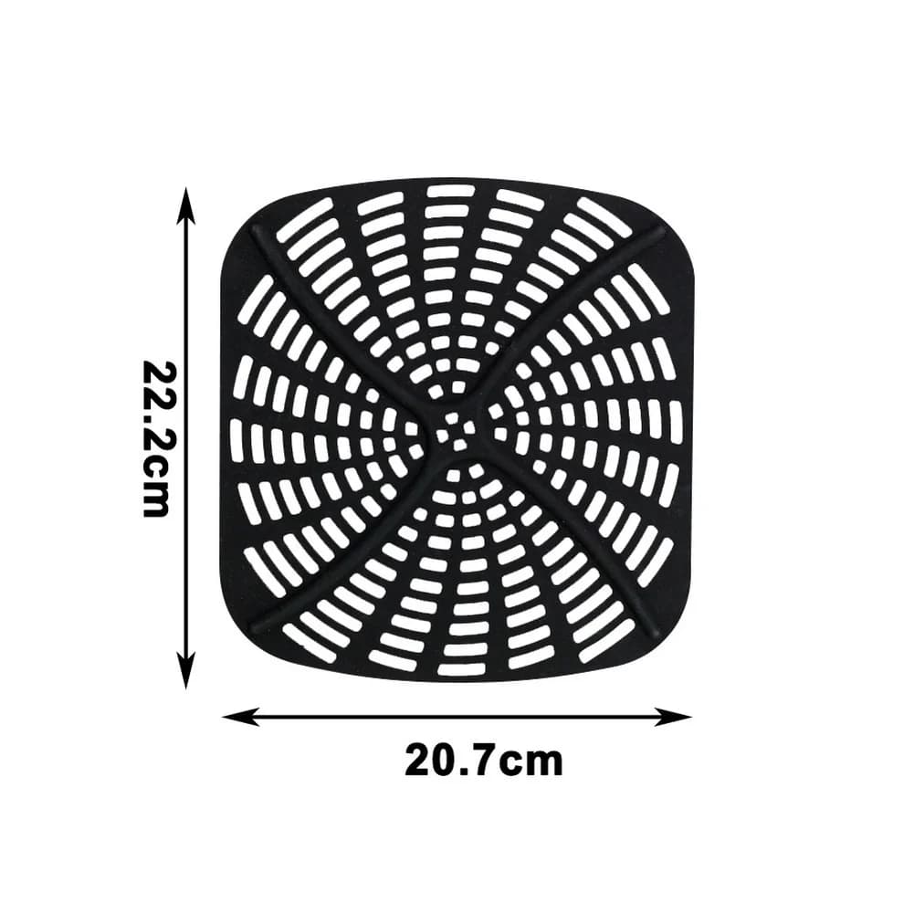 Tappetino in Silicone per Friggitrice ad Aria, Resistente al Calore fino a 450°F, per Cuocere, Arrostire e Croccantizzare, Antiscivolo e Antimacchia, 22,2x21x2cm