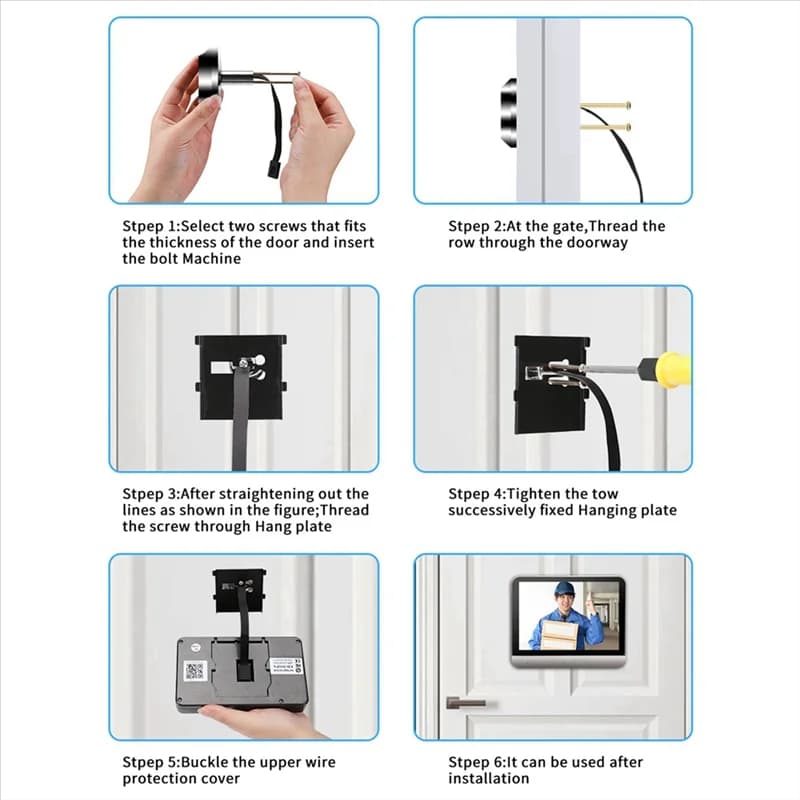 BAAY Tuya Spioncino Telecamera Telefono cellulare Monitoraggio remoto Wifi Video HD Campanello Video citofono wireless