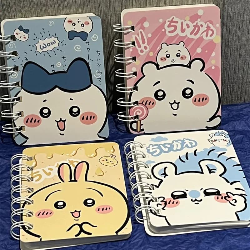 Ckw Cartoon A7 Spiral Notebook, Mini Portable Lined Pocket Wire Binding Notepad Student Diary Hachiwera Usagi Momonga
