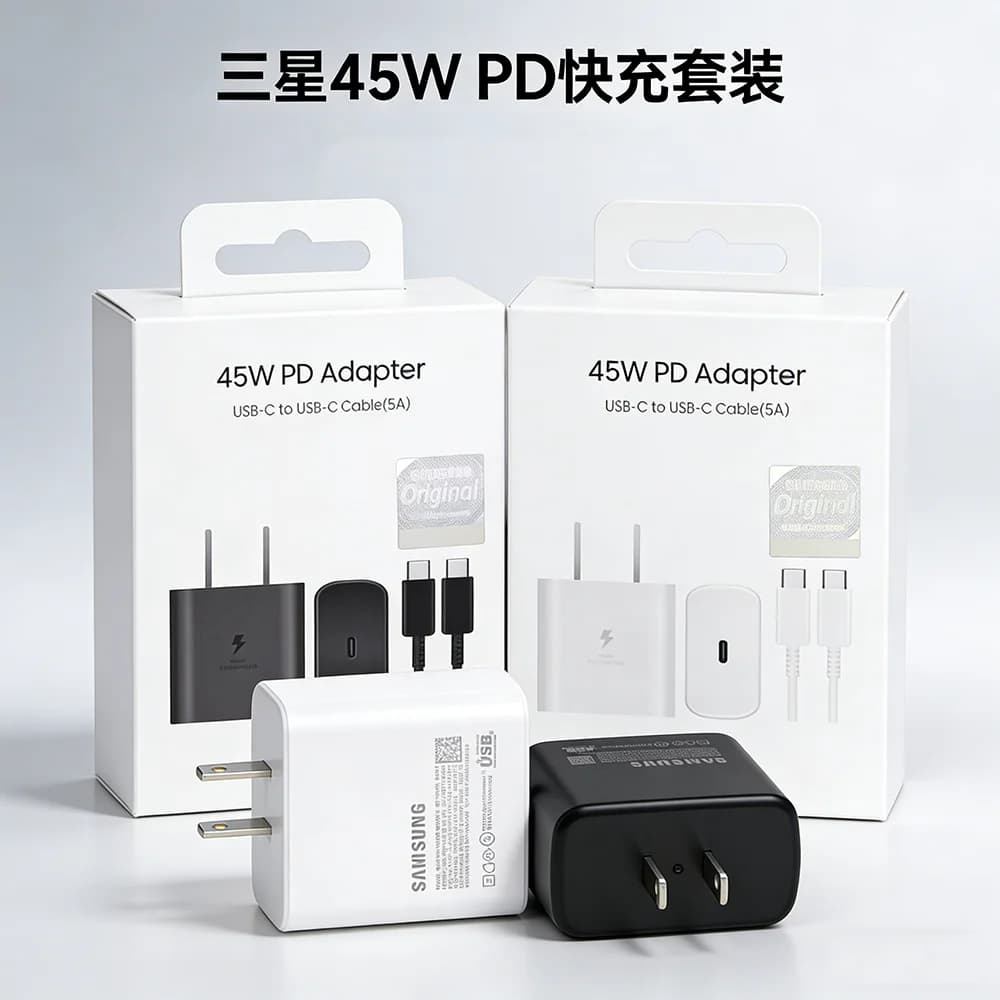 Caricabatterie USB C Samsung S24 S25 FE 45W Ricarica Super Veloce Adattatore US EP-TA845 per Galaxy S26 Ultra A56 A36 M55 F55