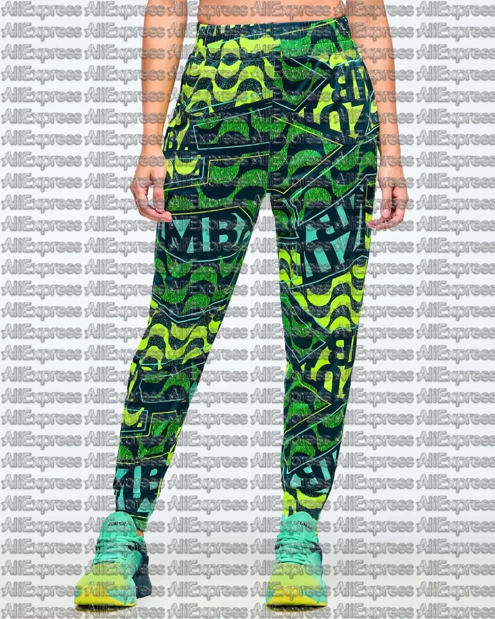 2026 Summer New ZW Fashion Trend Personalized 3D Printing Color Blocked Loose Pants Men's and Women's Casual Sports Pants