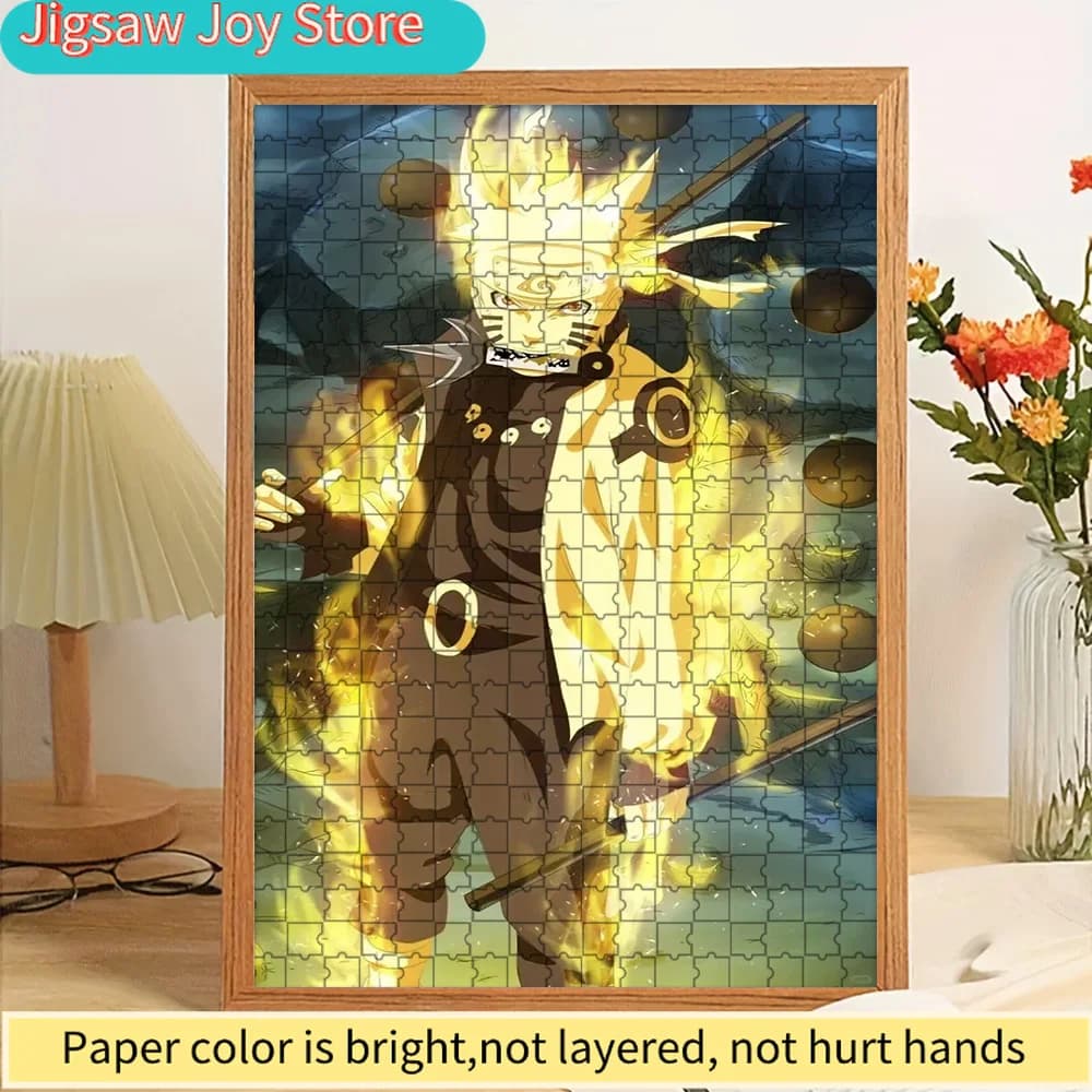 Puzzle di Carta Anime Naruto Uzumaki Six Paths Sage Mode Golden Chakra, Stampa Premium ad Alta Definizione, Pezzi Lisci Senza Bordi Sottili