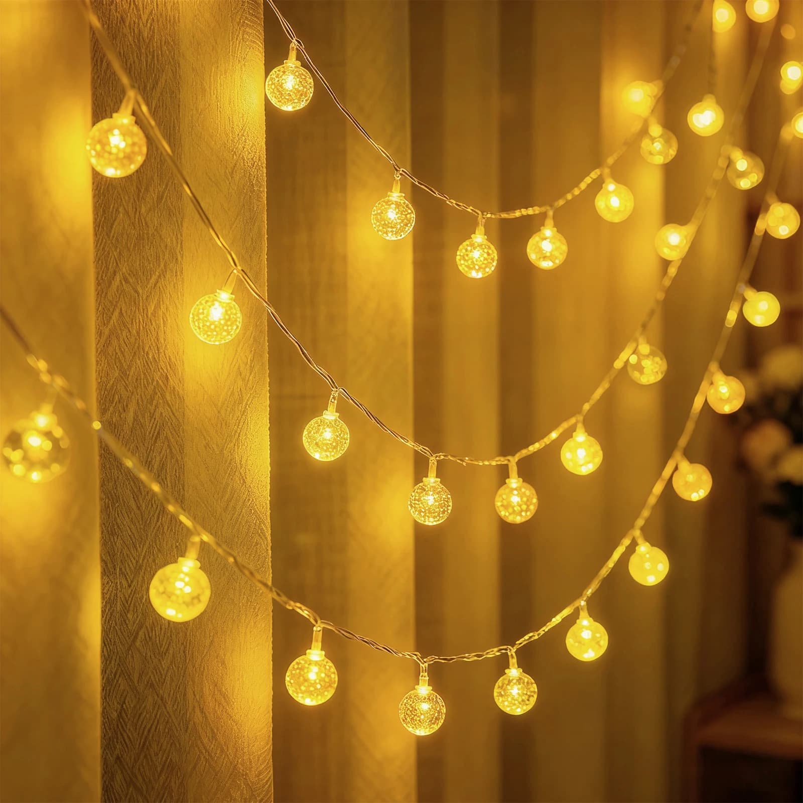 Luci fiabesche a sfera piccole Luci a corda a globo Ghirlanda LED per esterni alimentata tramite USB/a batteria per decorazioni natalizie per matrimoni, giardino domestico