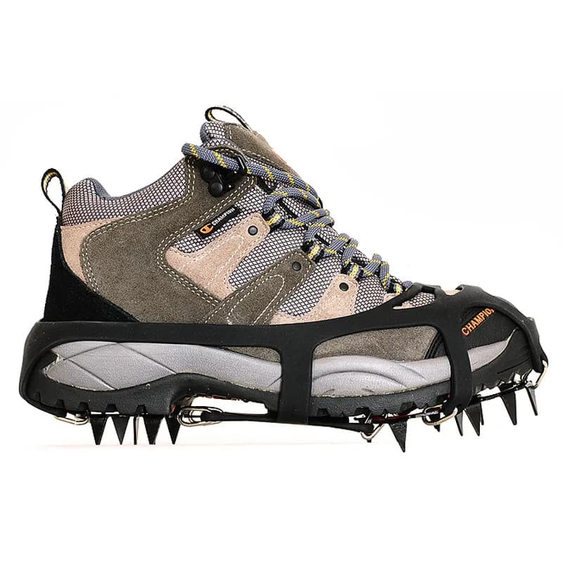18 Tacchetti Antiscivolo per Scarpe in Acciaio al Manganese, Copriscarpe in Silicone Antiscivolo, Tacchetti da Neve per Escursionismo e Uso Esterno