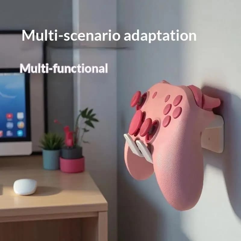 Multi Functional Wall Mount Headphones Controllers Holder Stand No Punch Easy Install Game Handle Stand