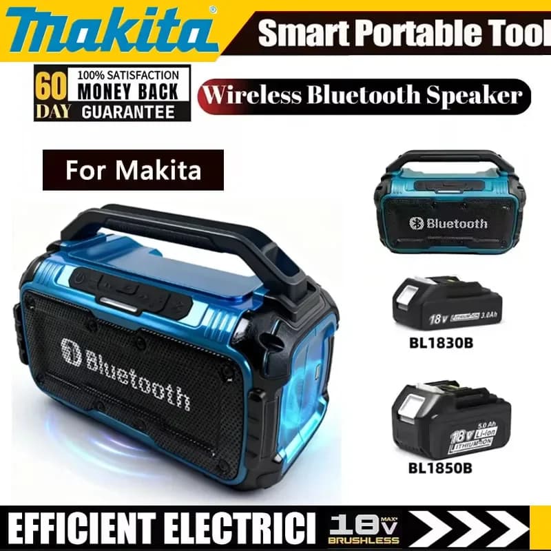 Wireless Bluetooth Speaker Makita, portable surround speakers, double channel subwoofer, 3D outdoor speaker, for 18 V battery