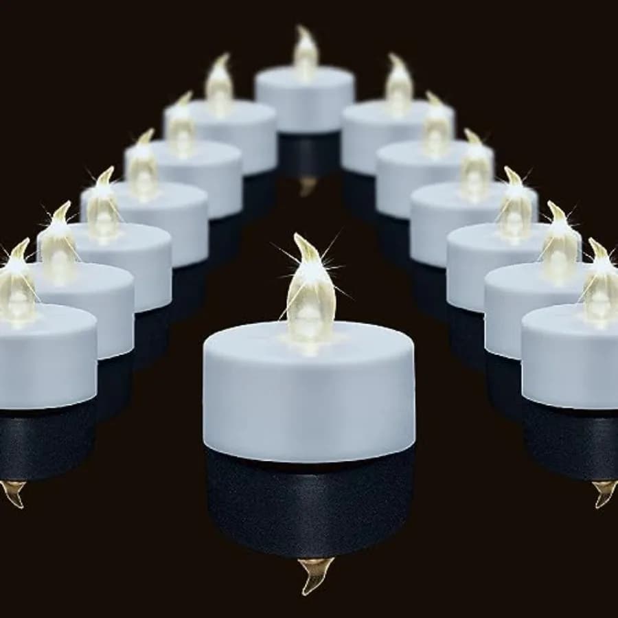 Candele LED Senza Fiamma, Confezione da 24, a Batteria, Effetto Sfarfallio Realistico, Lunga Durata