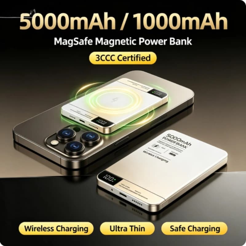 Travel Portable Wireless Magnetic Power Bank Fast Charging Ultra Capacity Digital External Battery PowerBank For Magsafe IPhone
