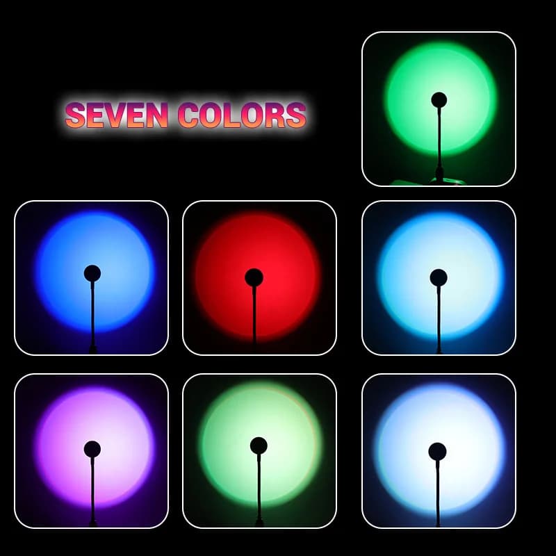 Ltoon Sunset light rainbow luce di proiezione a sette colori net red creative USB live broadcast sfondo luce dell'atmosfera