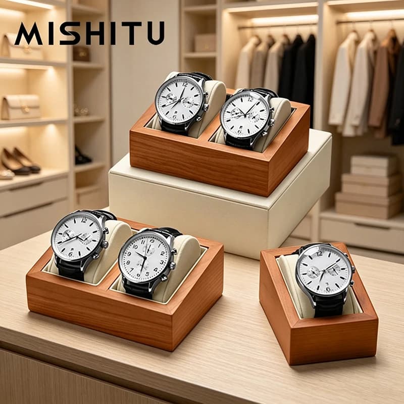 MISHITU Solid Wood Watch Storage Box Men Wrist Watches Organizer Boxes 1/2-Slot Home Watch Storage Retro Wristwatch Display Case