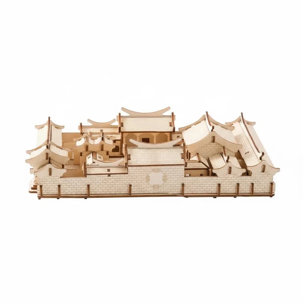 OUZEY Puzzle 3D della casa del cortile cinese - Modello di architettura Siheyuan in legno, kit di costruzione antistress per adulti e adolescenti 14+