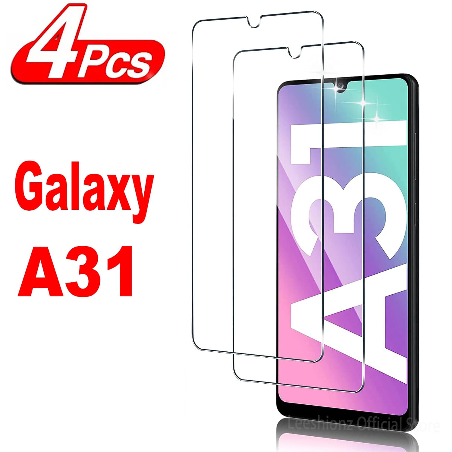 Proteggi schermo 9H per Samsung Galaxy A31 2/4 pezzi in vetro temperato HD