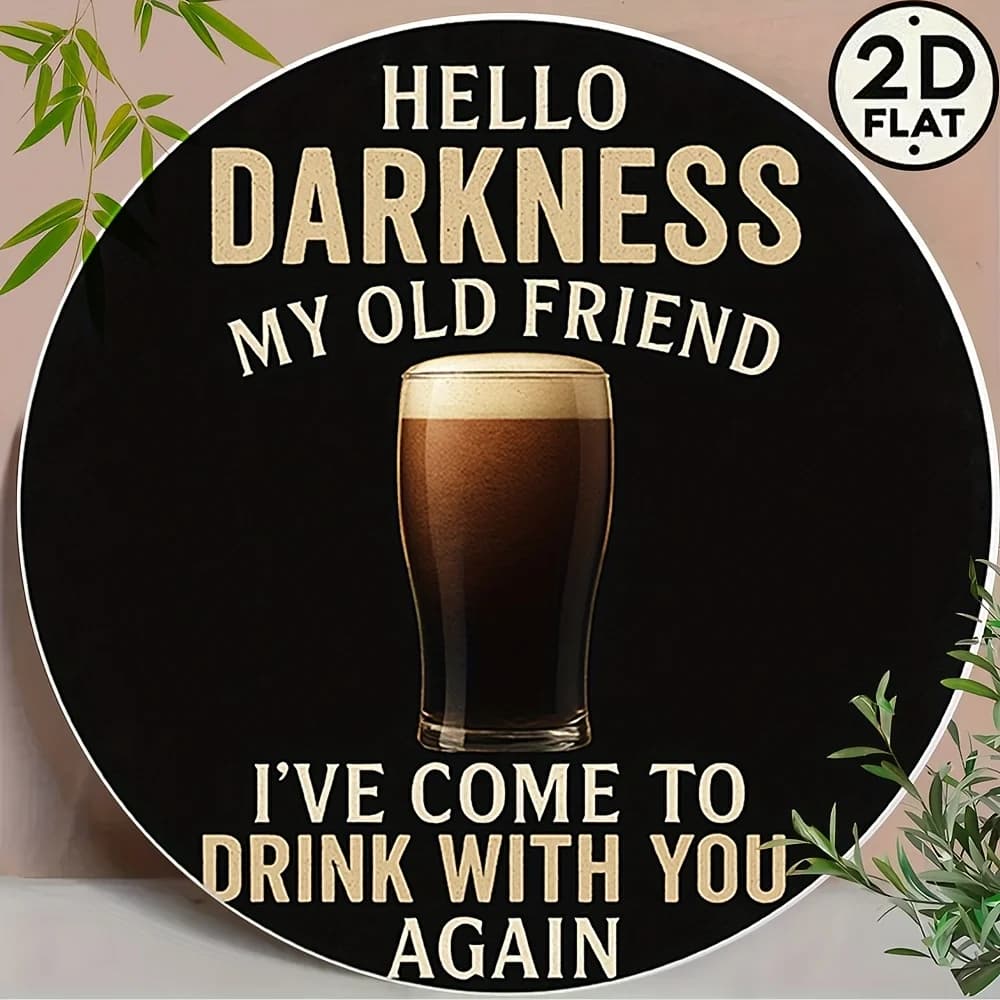 1 pezzo di decorazione vintage per pub irlandese - Targa in metallo per amici della birra scura - Poster per tazza di birra retrò nero e dorato - Amante della birra pesante e scuro Gi