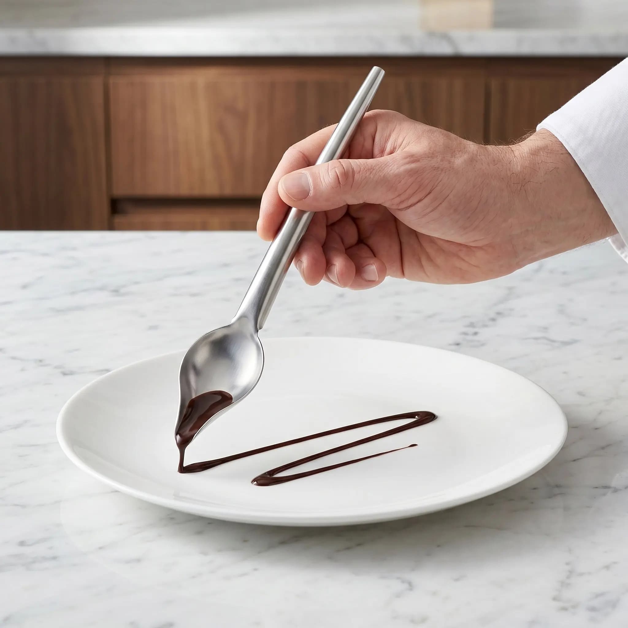 5Pcs Stainless Steel Chocolate Fork Spoon Set Spiral Candy Dipping Tools Culinary Decorating Spoons Chef Art Pencil Decorative