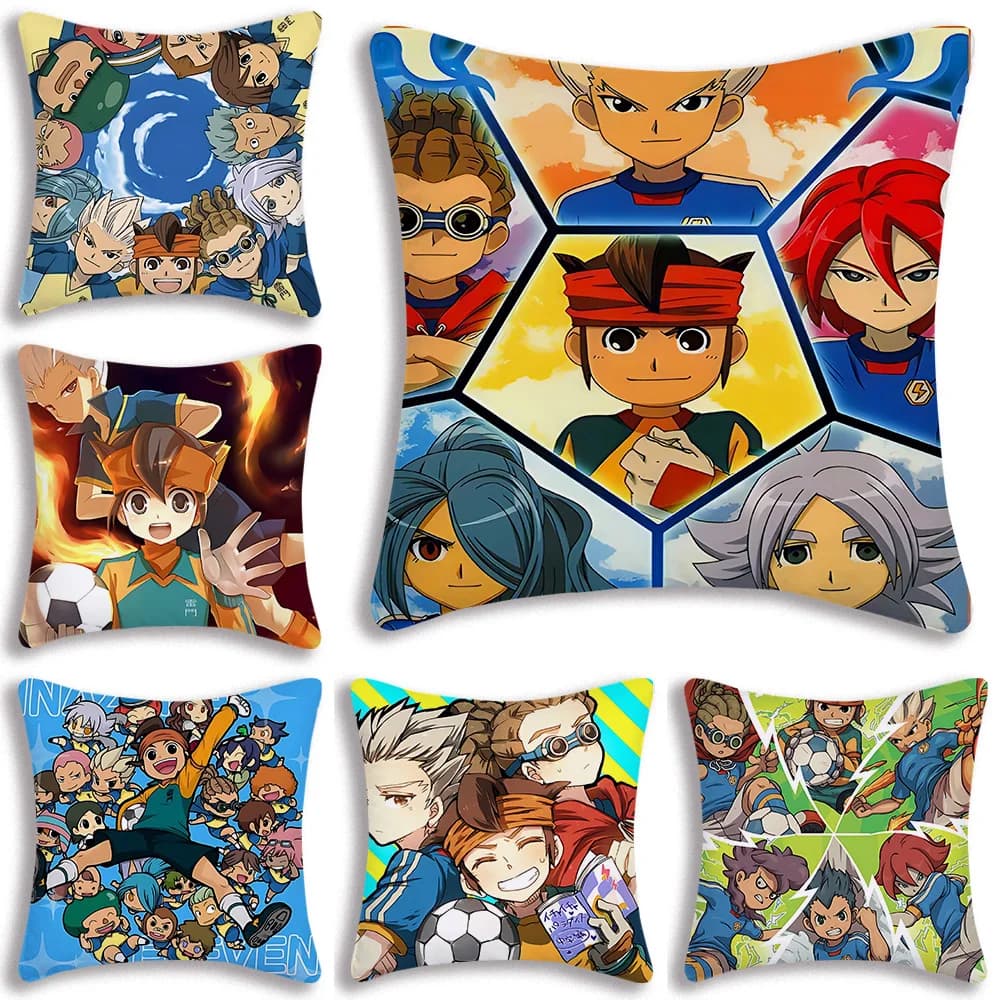 Anime Inazuma Eleven Pillow Covers Cartoon Sofa Decorative Home Double-sided Printing Short Plush Cute Cushion Cover