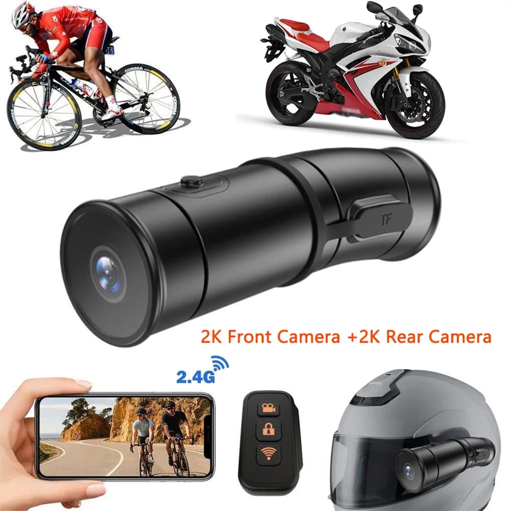 Full HD 2K WiFi, Double UHD Wearable, Action Cam for Bike and Moto, Waterproof, DVR, Dash Cam, Video Recorder for Vlog