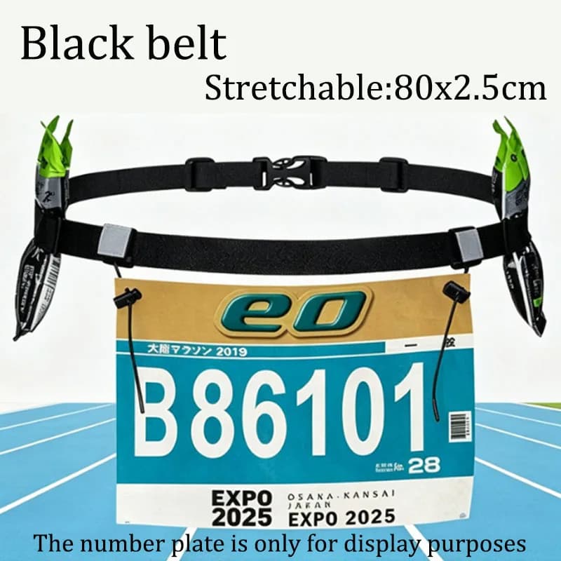 Running Outdoor Waist Belt Triathlon Marathon Race Number Belt With Gel Holder Cloth Belt Motor Gym Fitness Sport Accessories