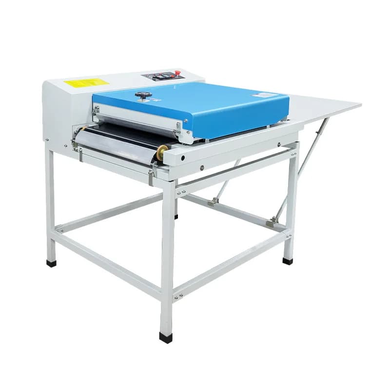 Small 500 mm roller machine for seamless foam, for clothing fabrics, hot printing, adhesives, lining lamination and general lamination.
