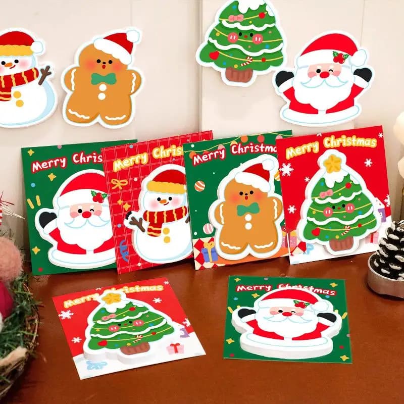 5 pezzi di Natale Babbo Natale pupazzo di neve a forma di albero foglietti adesivi materiale scolastico per cartoni animati Kawaii memo pad regali di cancelleria per studenti