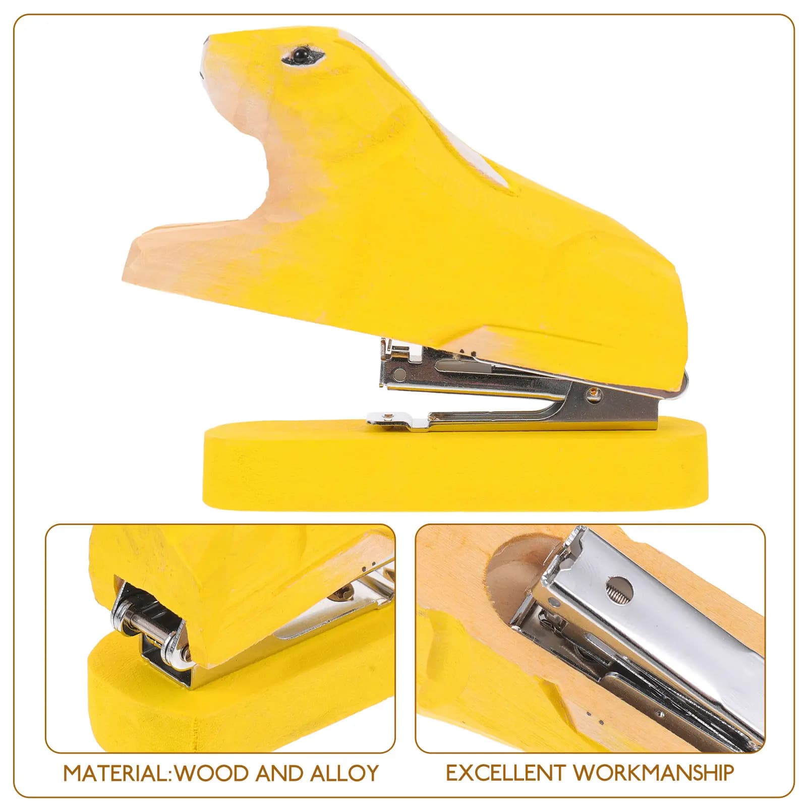 Graffettatrice in Legno a Forma di Animale Fatta a Mano, Decorazione da Scrivania, Forniture per Ufficio per Adulti, Accessori per Scrivania Casa e Ufficio
