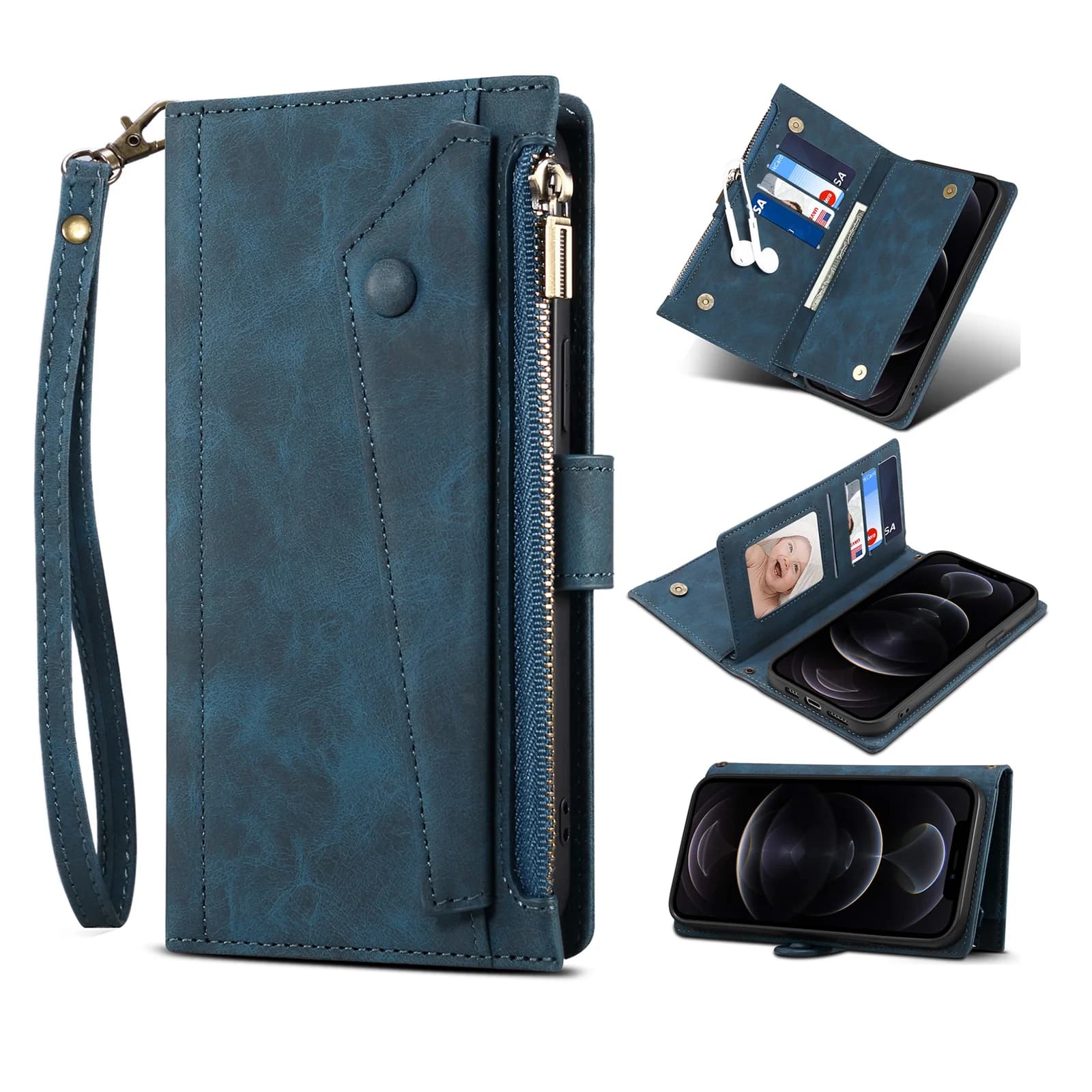 Crossbody Zipper Wallet Case For Xiaomi POCO X7 Pro X6 Neo X5 X4 GT X3 NFC X2 Luxury Leather Lanyard Multi 8 Cards Flip Cover