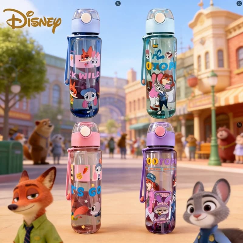 Disney Zootopia Pretty double wall isolated water bottle - Judy Hopps Rabbit & Nick Wilde Fox Design 700 ml Outdoor leak proof