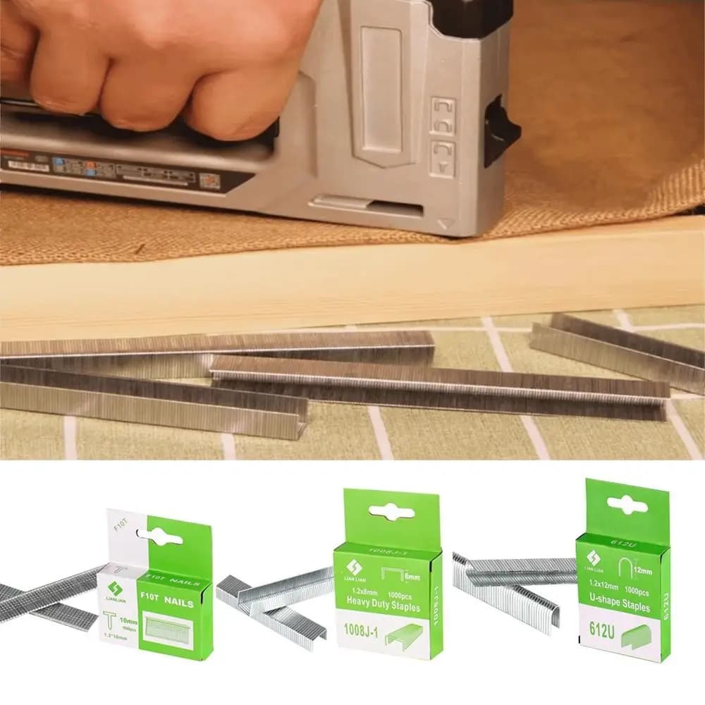 1000 Pezzi Graffette a Forma di T da 8/10/12mm, Accessori per Graffette Elettriche, Graffette a T per Lavorazione del Legno