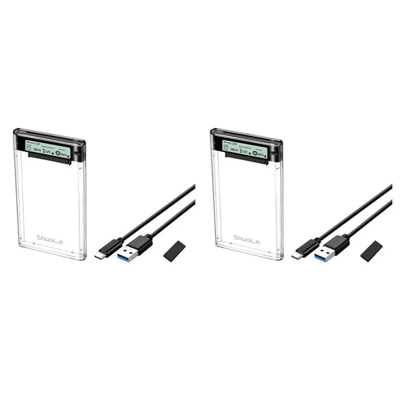 2X Shuole USB3.2 External HDD Case 5Gbps 2.5 Inch Hard Disk Case Type-C SSD Enclosure SATA HDD SSD Storage Case
