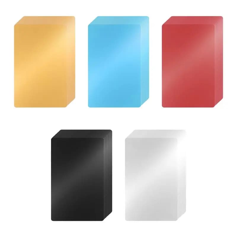 A93Z 100 Pieces Colorful Aluminum Sheets for Laser Engraving Visitor Tickets 86x54x0.2mm (5 Colors)