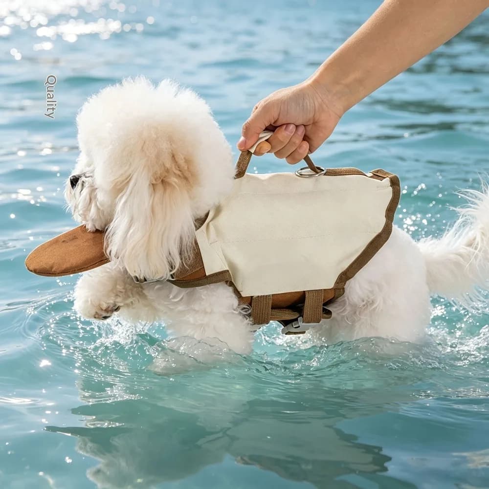 Dog Flotation Life Jacket Adjustable Pet Swimming Safety Vest for Small Medium Large Breeds, Water Play Lifesaver for Teddy
