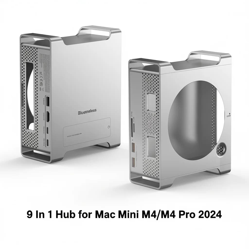 Docking Station in Lega di Alluminio per Mac Mini M4/M4 Pro 2024, Supporto di Espansione, Custodia Protettiva per HDD, Accessori PC