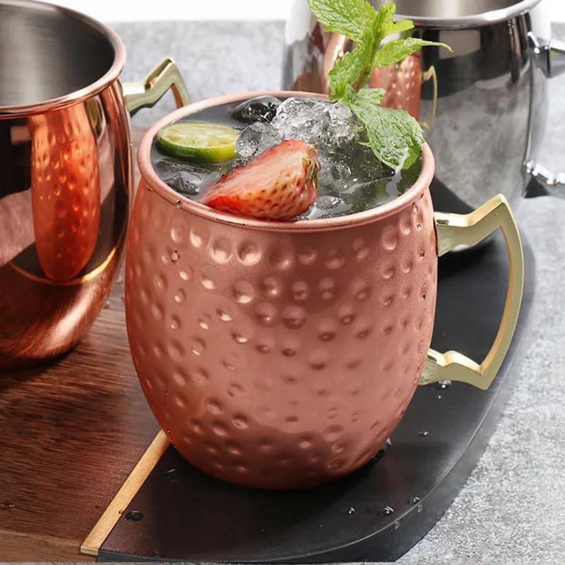 Moscow Cocktail Cup Bar tazze da birra placcate in rame bicchieri per addio al nubilato bicchiere da birra da 500ml con manico