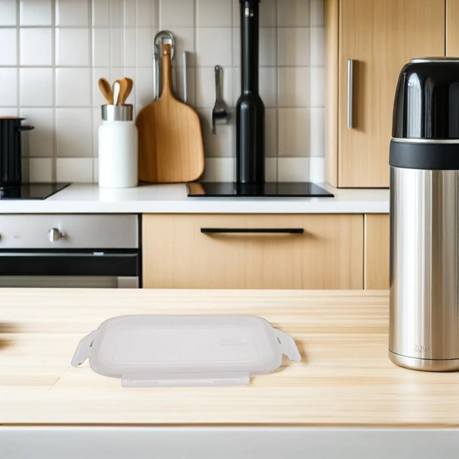 Contenitore Ermetico Rettangolare per Alimenti con Coperchio e Guarnizione in Silicone, Design Antiperdita con Chiusura a Scatto per Preparazione Pasti, Dispensa e Frigorifero
