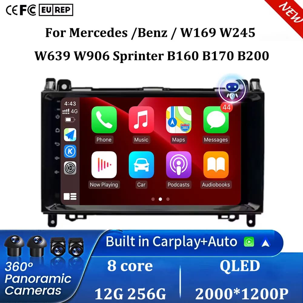 9 pollici Android 16 Per Mercedes/Benz/W169 W245 W639 W906 Sprinter B160 B170 B200 Autoradio Lettore Multimediale DSP Auto Carplay