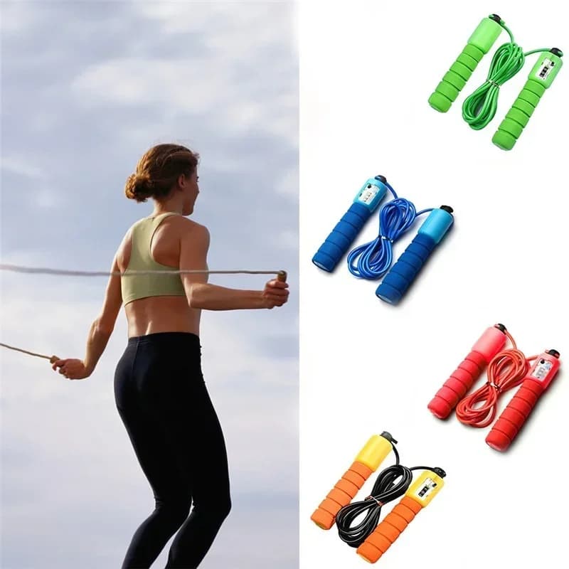 Professional Jumping Cork with Electronic Counter 2.4m Adjustable Quick Count Jumping Cork Wire Training Equipment
