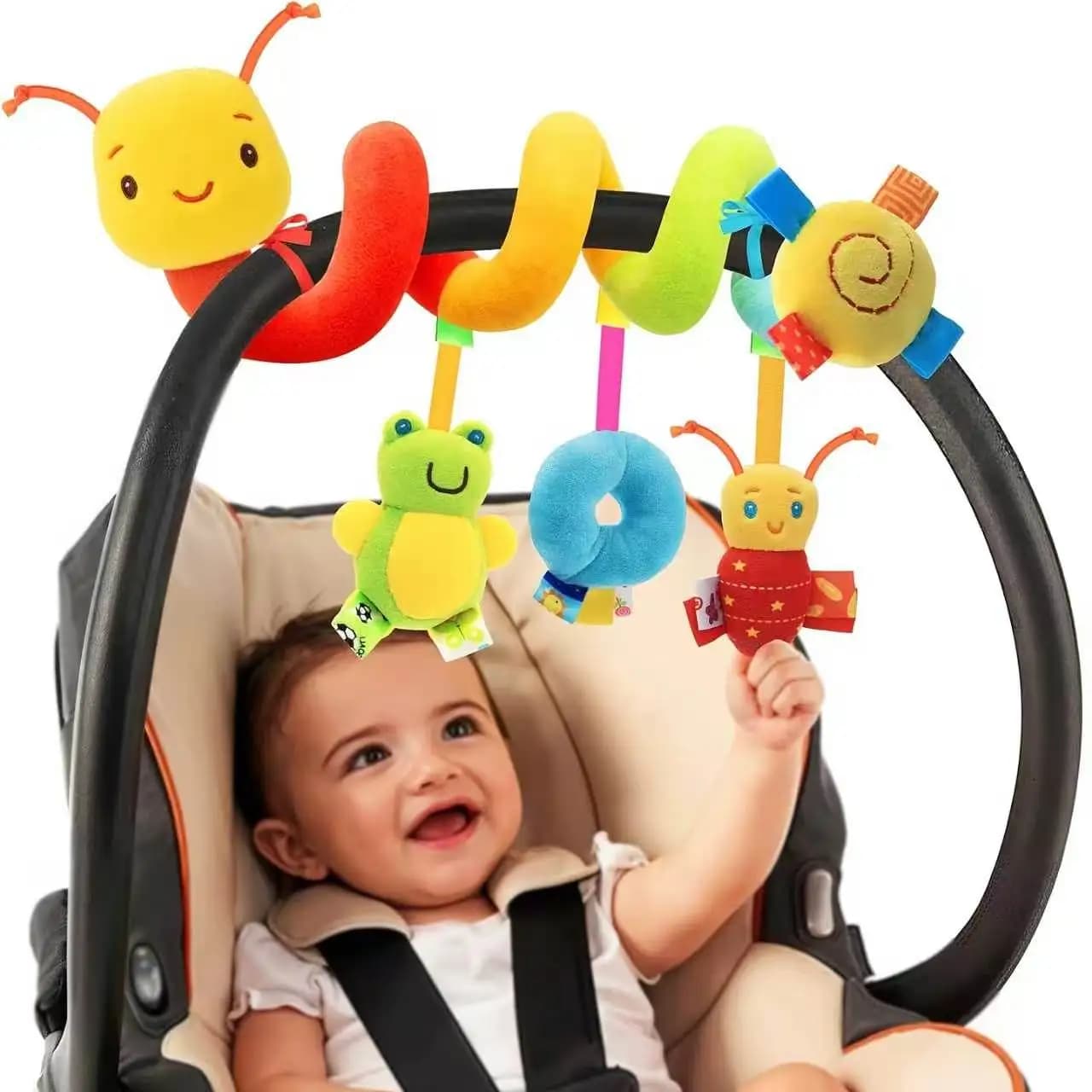 Giocattolo a Forma di Ape per Culla e Decorazione Auto, Morbido Peluche con Campanello di Sicurezza per Neonati e Bambini