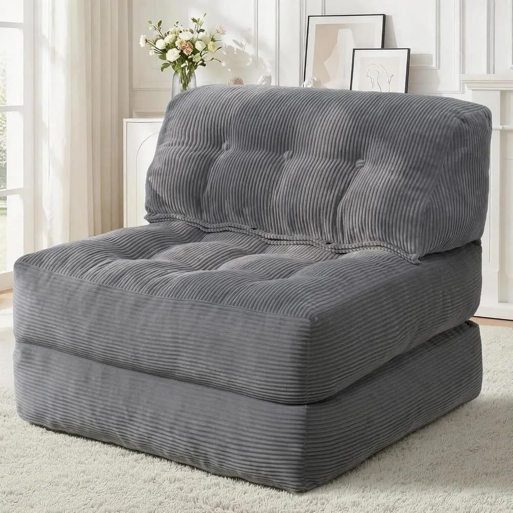 Divano letto pieghevole, poltrona letto convertibile con cuscino, materasso pieghevole con supporto per la schiena, divano singolo portatile comodo per pavimento