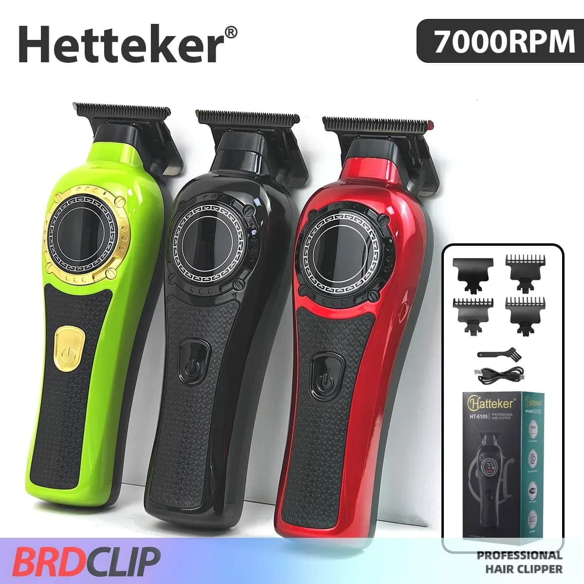 BRDCLIP HT-6105 Professional haircut 7000 rpm Digital LCD display Electric haircut Cut Suitable for men's hairdressers