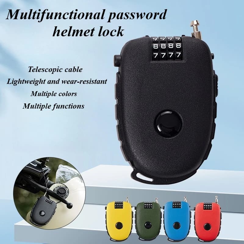 Anti-theft Bicycle Lock Telescopic Cable Helmet Lock Chain Backpack Cycling Password Bike Lock Accessorie