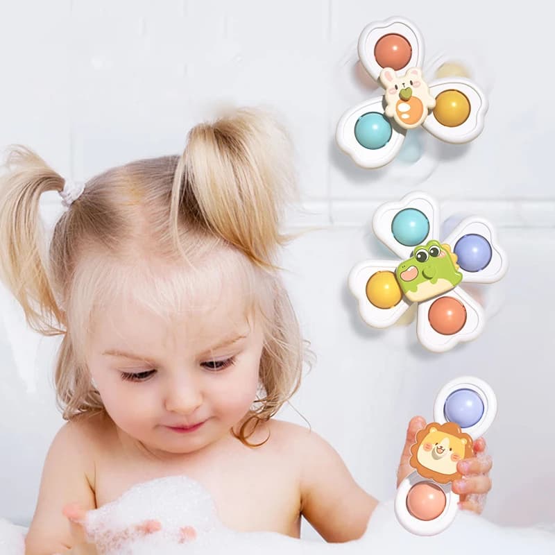 3 in 1 Ventose Trottola Giocattolo Per Il Bambino Gioco Infantile Massaggiagengive Sollievo dallo stress Educativo Rotante Sonaglio Giocattoli Da Bagno Per I Bambini