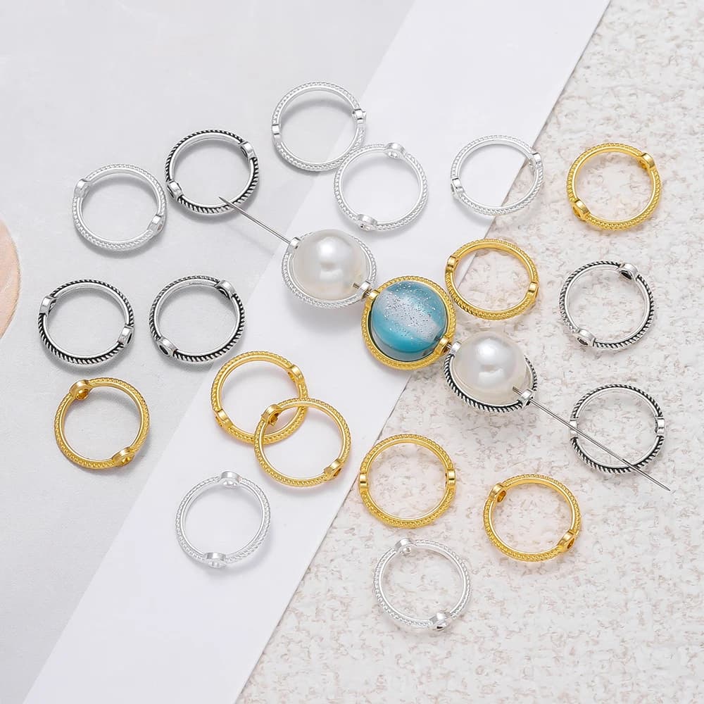 30-100 pz/lotto Perline distanziatrici vintage in lega di zinco miste, cappucci per perline, per braccialetti fai da te, accessori per la creazione di gioielli
