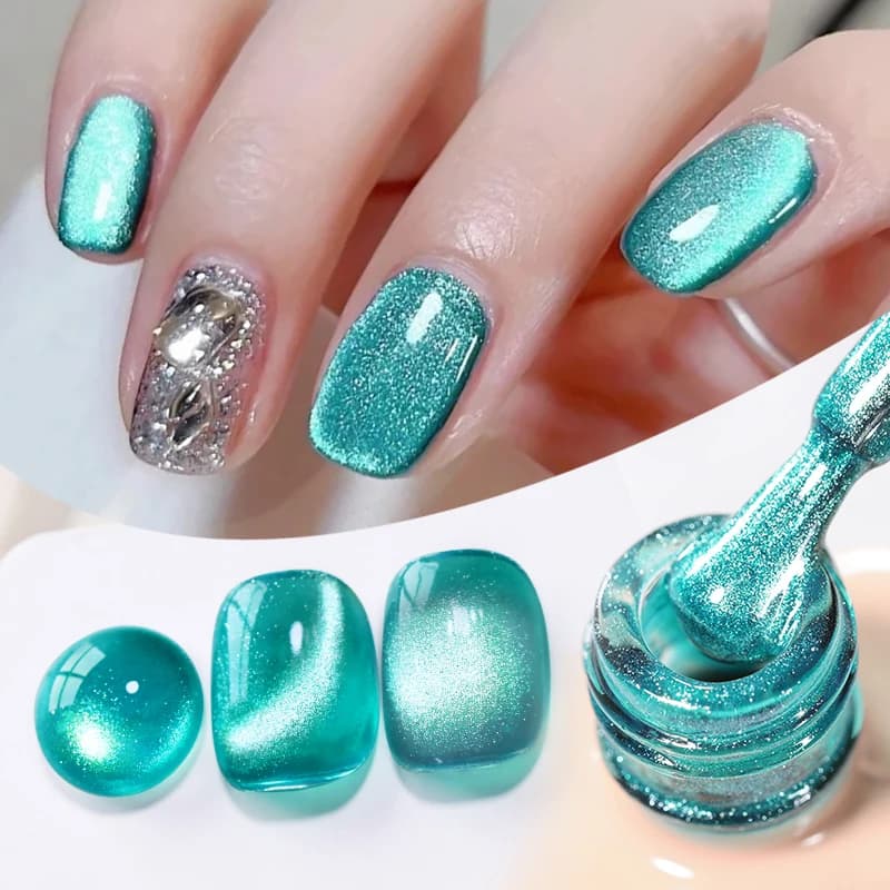UR SUGAR 1/6 Pz Gatto Blu Gel Magnetico Smalto Per Unghie Magnete Scintillante Gel Per Unghie Semi Permanente Soak Off UV LED Gel Vernice Manicure